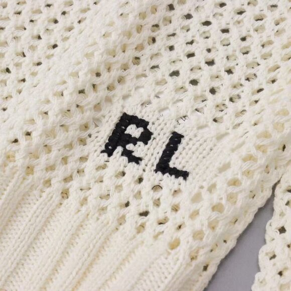 Polo by Ralph White openwork wool sweater with boxing bear pattern - Picture 7 of 10